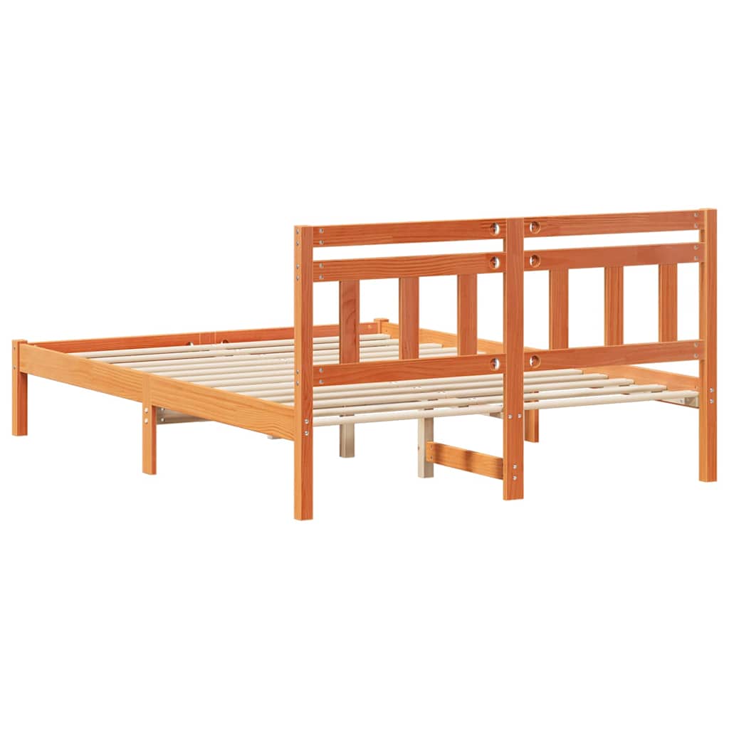 Bed Frame Brown 120 x 190 cm Solid Pine Wood