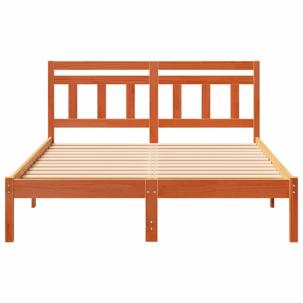 Bed Frame Brown 120 x 190 cm Solid Pine Wood