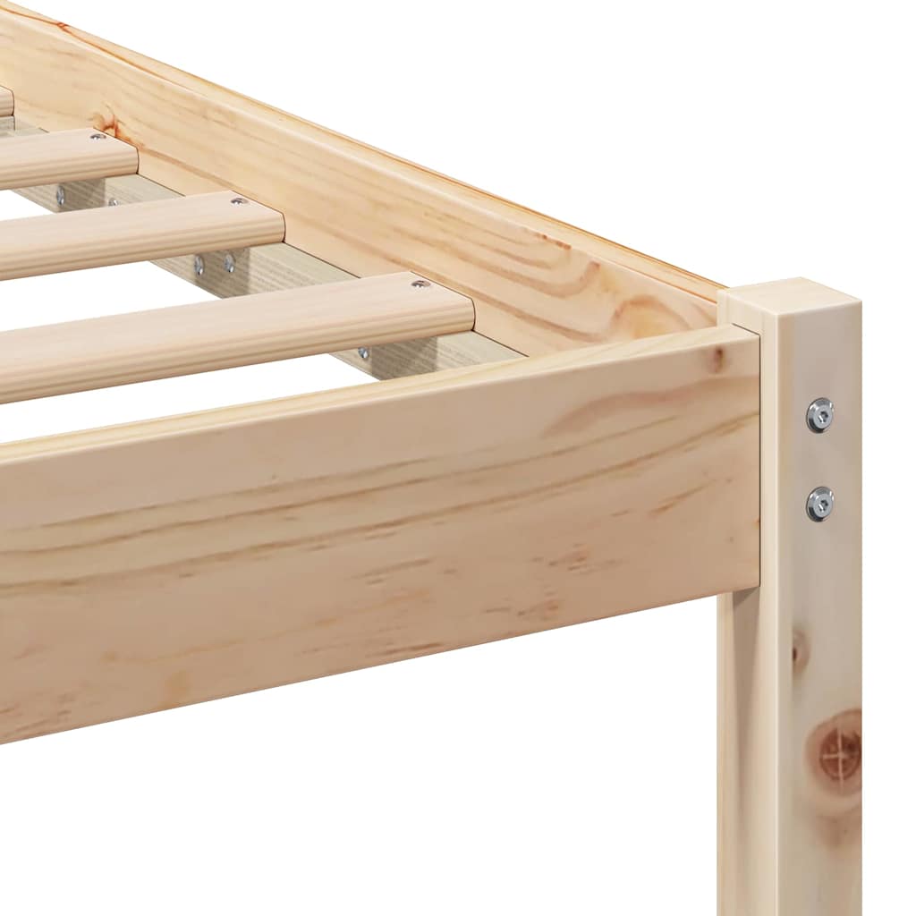 Bed Frame Brown 140 x 190 cm Solid Pine Wood