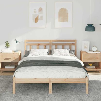 Bed Frame Brown 140 x 190 cm Solid Pine Wood