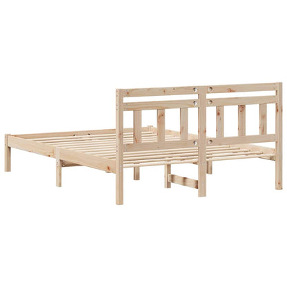 Bed Frame Brown 140 x 190 cm Solid Pine Wood
