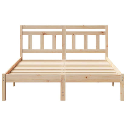 Bed Frame Brown 140 x 190 cm Solid Pine Wood