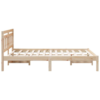 Bed Frame Brown 140 x 190 cm Solid Pine Wood