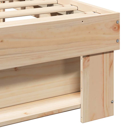 Bed Frame with Headboard Brown 100 x 200 cm Solid Pine Wood