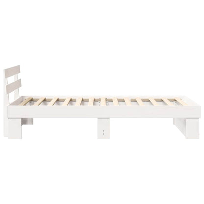 Bed Frame with Headboard White 80 x 200 cm Solid Pine Wood