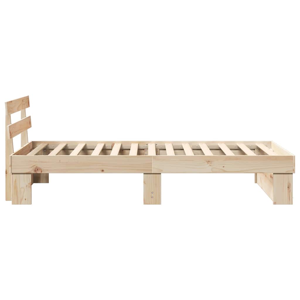 Bed Frame with Headboard Brown 90 x 190 cm Solid Pine Wood