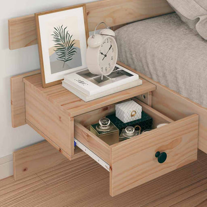 Bed Frame with Headboard Brown 100 x 200 cm Solid Pine Wood