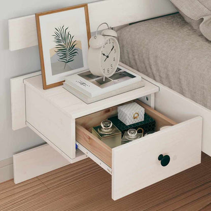 Bed Frame with Headboard White 90 x 200 cm Solid Pine Wood