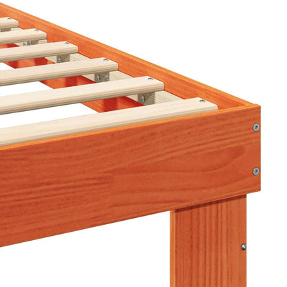 Bed Frame with Headboard Wax Brown 90 x 200 cm Solid Pine Wood