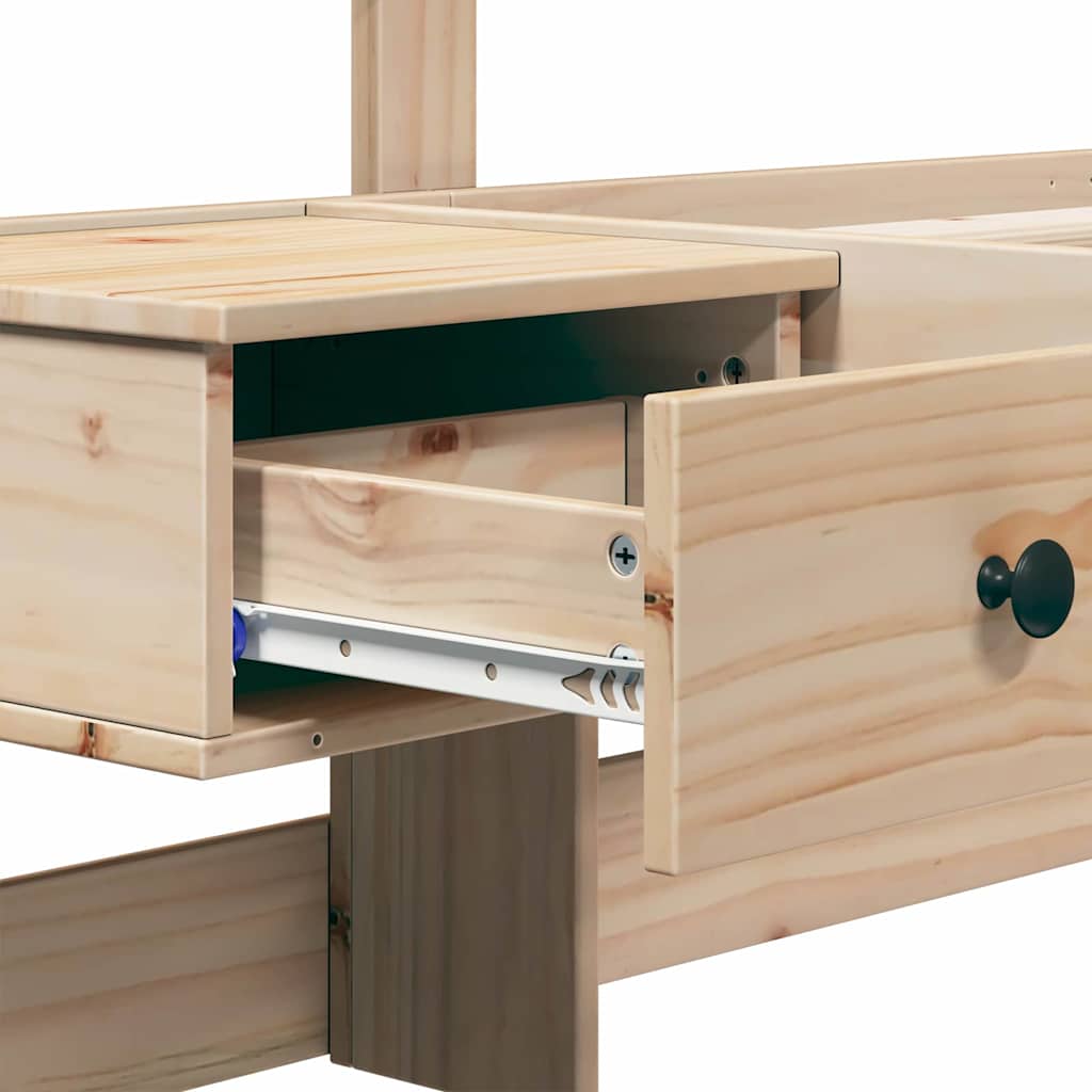 Bed Frame with Headboard Brown 80 x 200 cm Solid Pine Wood