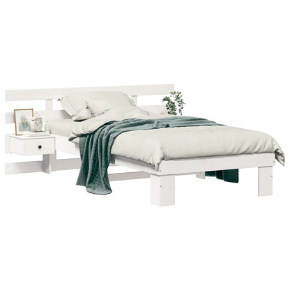 Bed Frame with Headboard White 80 x 200 cm Solid Pine Wood