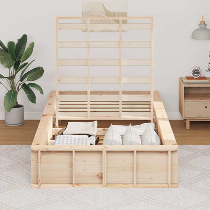 Bed Frame Wax Brown 75 x 190 cm Solid Pine Wood