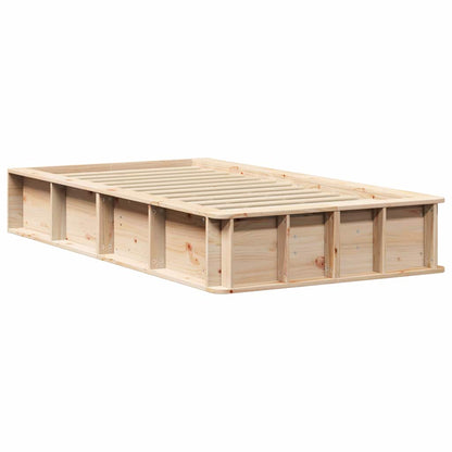 Bed Frame Wax Brown 75 x 190 cm Solid Pine Wood