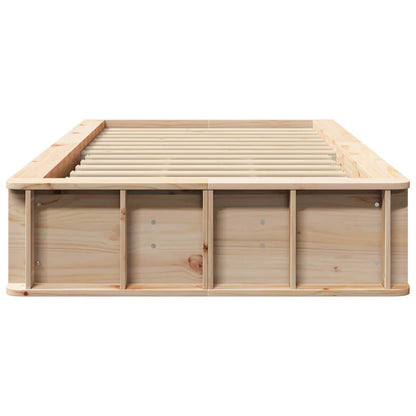 Bed Frame Wax Brown 75 x 190 cm Solid Pine Wood