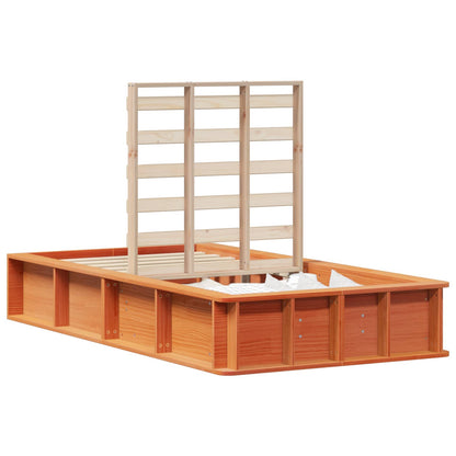 Bed Frame Wax Brown 75 x 190 cm Solid Pine Wood