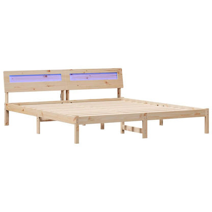 Bed Frame with Headboard Brown 180 x 200 cm Solid Pine Wood