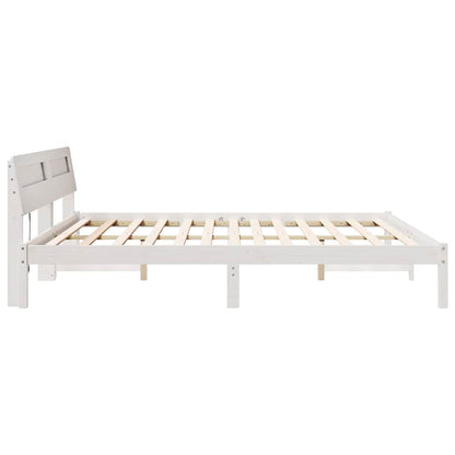 Bed Frame with Headboard White 180 x 200 cm Solid Pine Wood