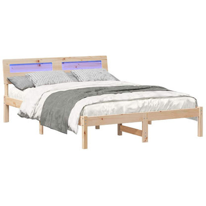 Bed Frame with Headboard Brown 120 x 190 cm Solid Pine Wood