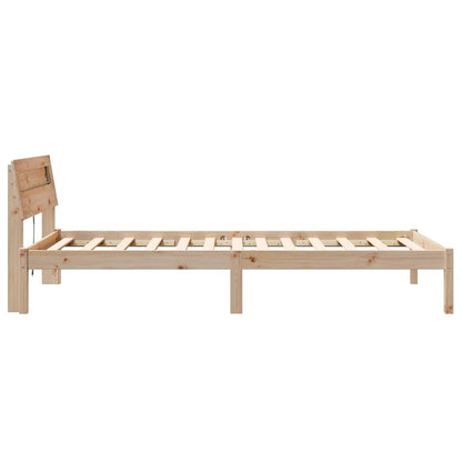 Bed Frame with Headboard Brown 90 x 200 cm Solid Pine Wood