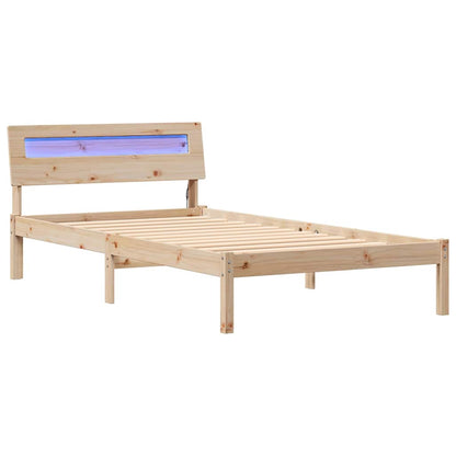 Bed Frame with Headboard Brown 80 x 200 cm Solid Pine Wood