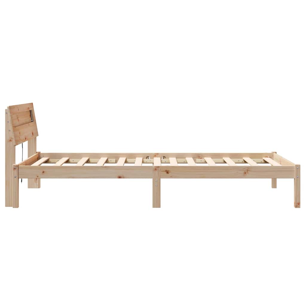 Bed Frame with Headboard Brown 80 x 200 cm Solid Pine Wood
