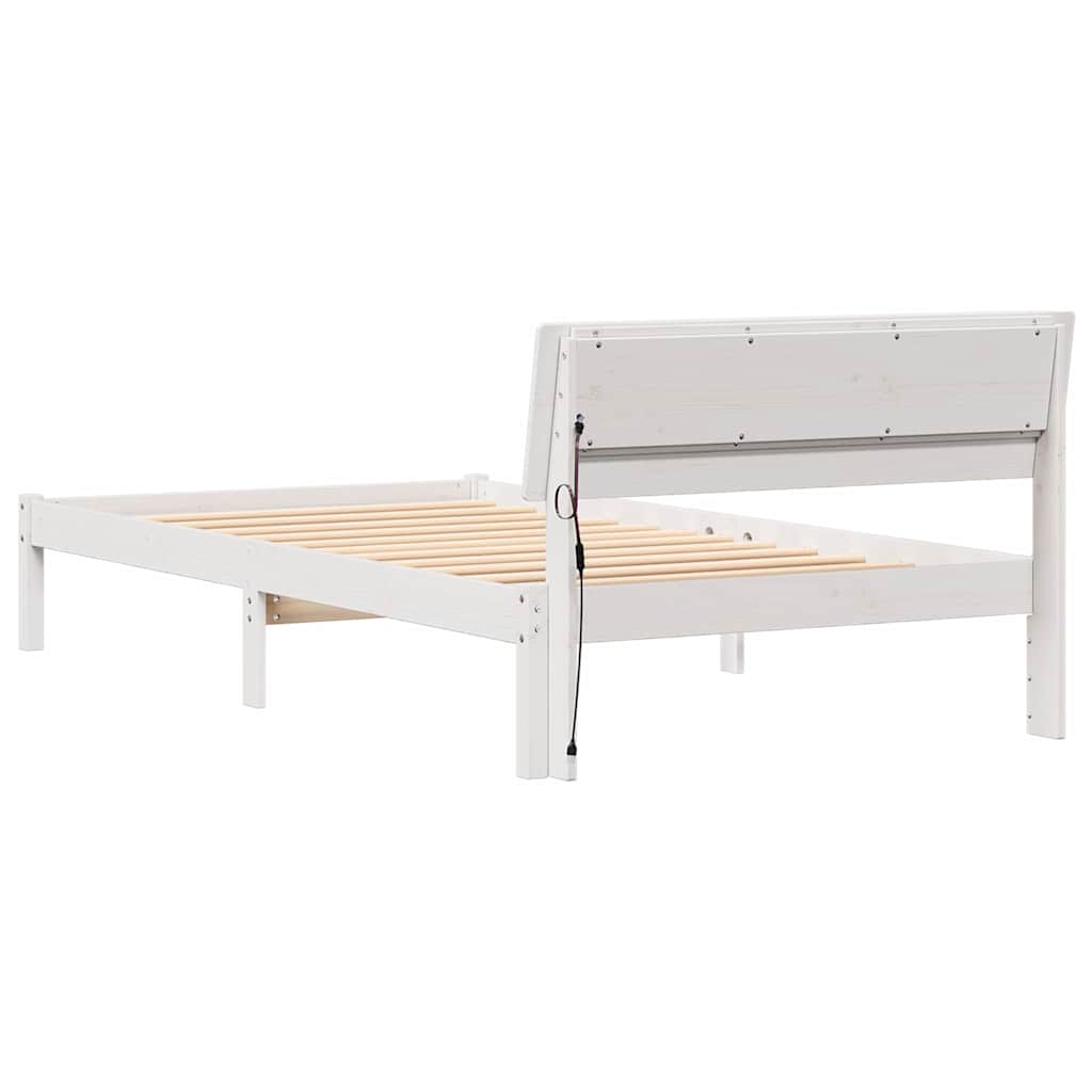 Bed Frame with Headboard White 80 x 200 cm Solid Pine Wood