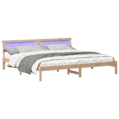 Bed Frame with Headboard Brown 180 x 200 cm Solid Pine Wood