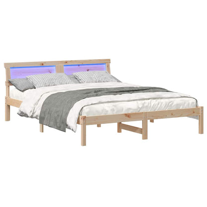 Bed Frame with Headboard Brown 160 x 200 cm Solid Pine Wood