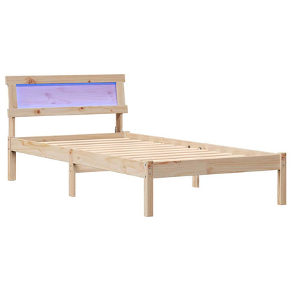 Bed Frame with Headboard Brown 90 x 200 cm Solid Pine Wood