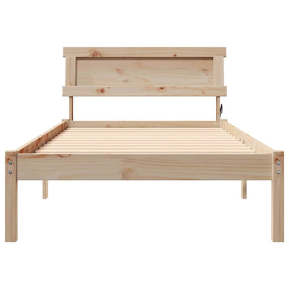 Bed Frame with Headboard Brown 80 x 200 cm Solid Pine Wood