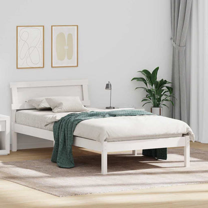 Bed Frame with Headboard White 80 x 200 cm Solid Pine Wood
