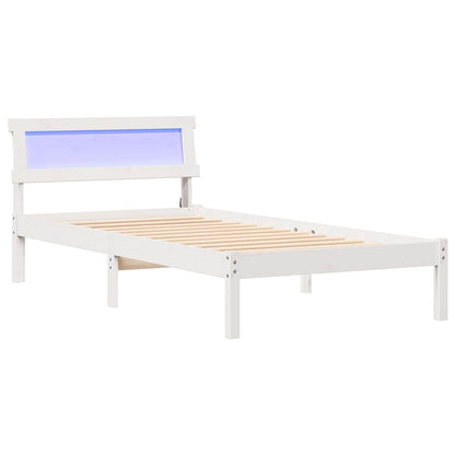 Bed Frame with Headboard White 80 x 200 cm Solid Pine Wood