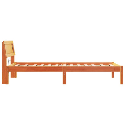 Bed Frame with Headboard Wax Brown 80 x 200 cm Solid Pine Wood