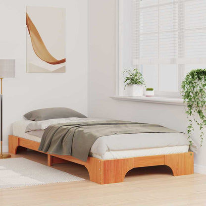 Bed Frame Brown 90 x 210 cm Solid Pine Wood