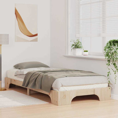 Bed Frame Brown 100 x 210 cm Solid Pine Wood