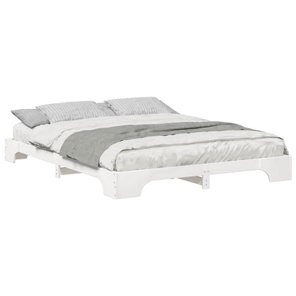 Bed Frame White 160 x 210 cm Solid Pine Wood