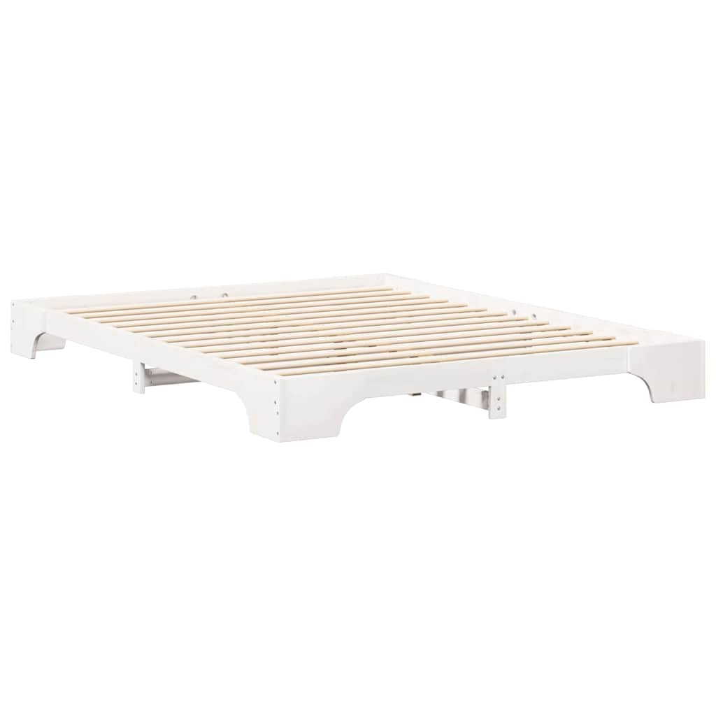 Bed Frame White 160 x 210 cm Solid Pine Wood