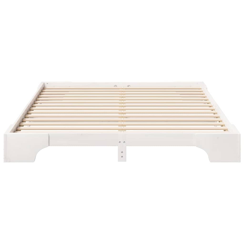 Bed Frame White 160 x 210 cm Solid Pine Wood