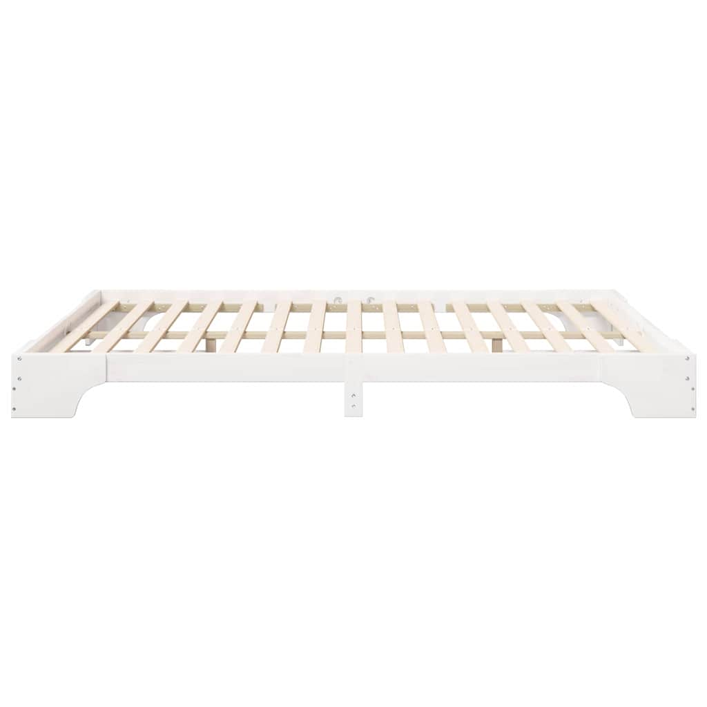 Bed Frame White 160 x 210 cm Solid Pine Wood