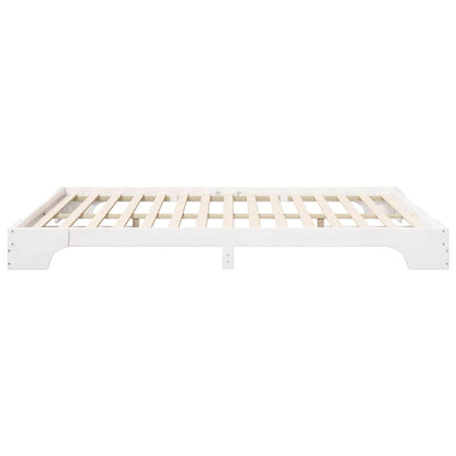 Bed Frame White 160 x 210 cm Solid Pine Wood