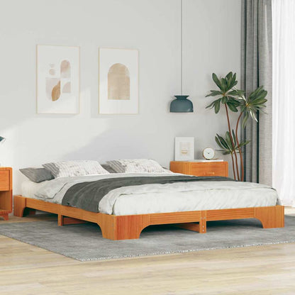 Bed Frame Brown 160 x 210 cm Solid Pine Wood