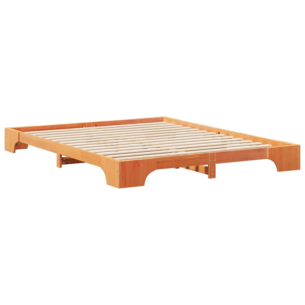 Bed Frame Brown 160 x 210 cm Solid Pine Wood