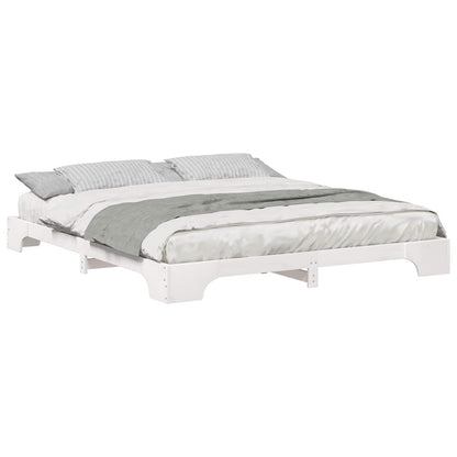 Bed Frame White 180 x 210 cm Solid Pine Wood