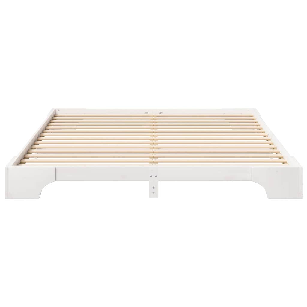 Bed Frame White 180 x 210 cm Solid Pine Wood
