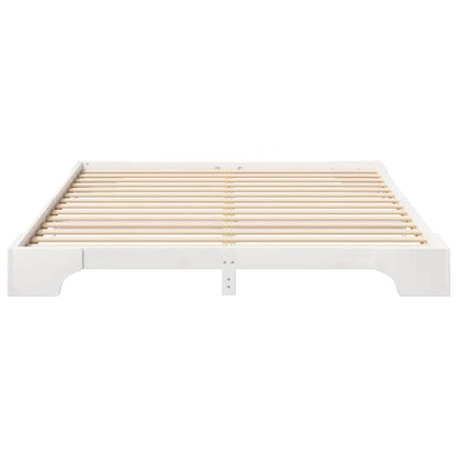 Bed Frame White 180 x 210 cm Solid Pine Wood