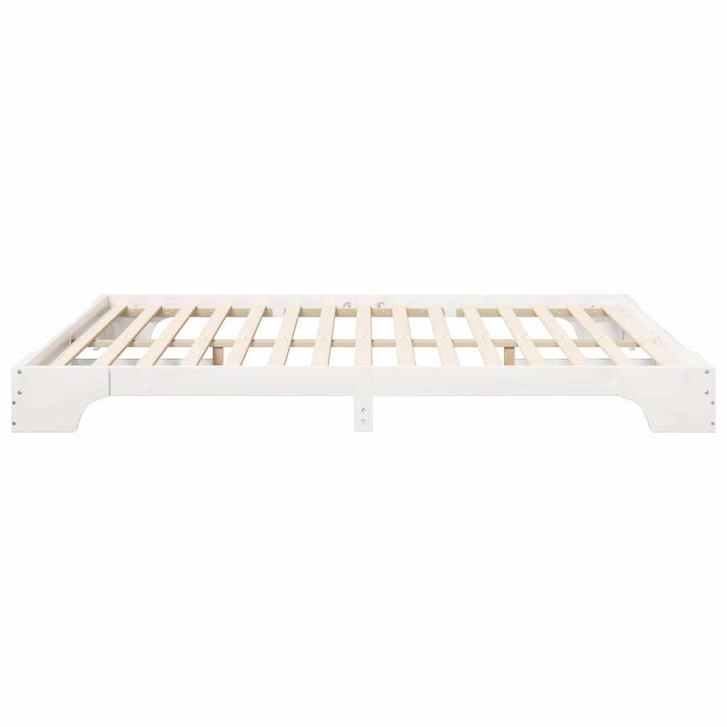 Bed Frame White 180 x 210 cm Solid Pine Wood