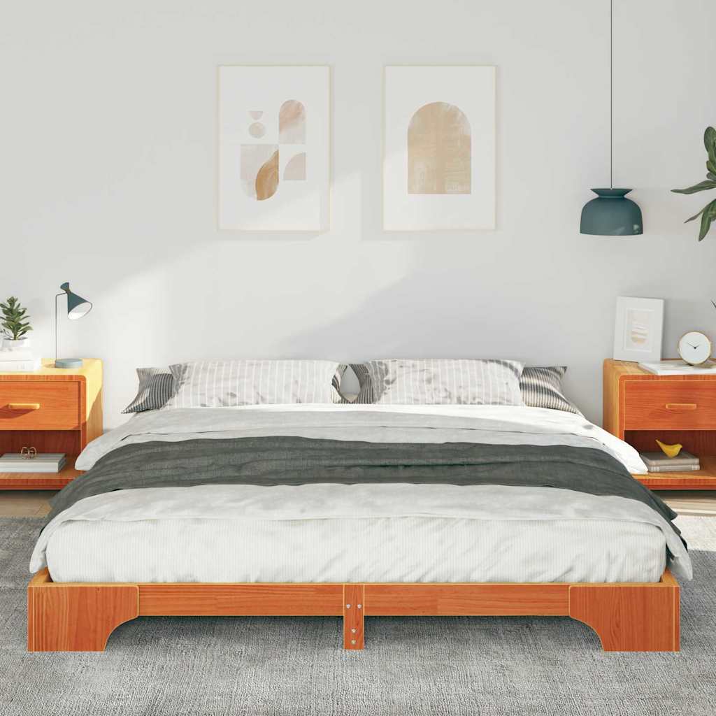 Bed Frame Brown 180 x 210 cm Solid Pine Wood