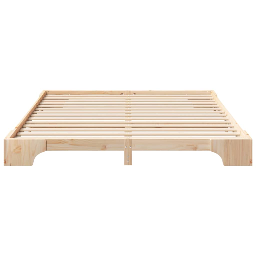 Bed Frame Brown 200 x 210 cm Solid Pine Wood