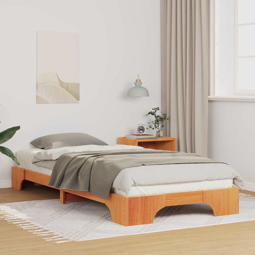 Bed Frame Brown 90 x 220 cm Solid Pine Wood