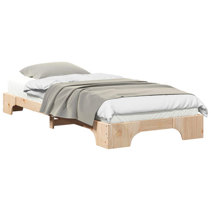 Bed Frame Brown 100 x 220 cm Solid Pine Wood